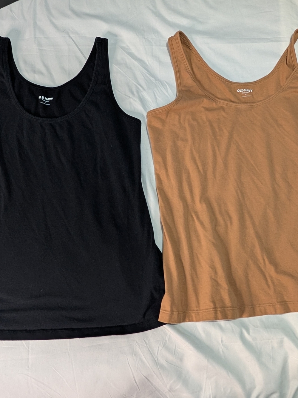 Old Navy First-Layer Tank Tops Black & Brown Large Lot Of Two Large